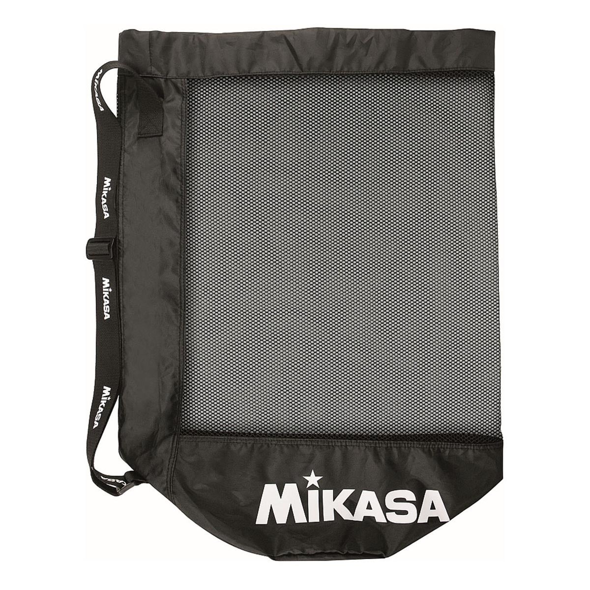 ミカサ MIKASA ボールバッグ メッシュ巾着型 中 MBAS ブラック 商品外観 側面・角度違い
