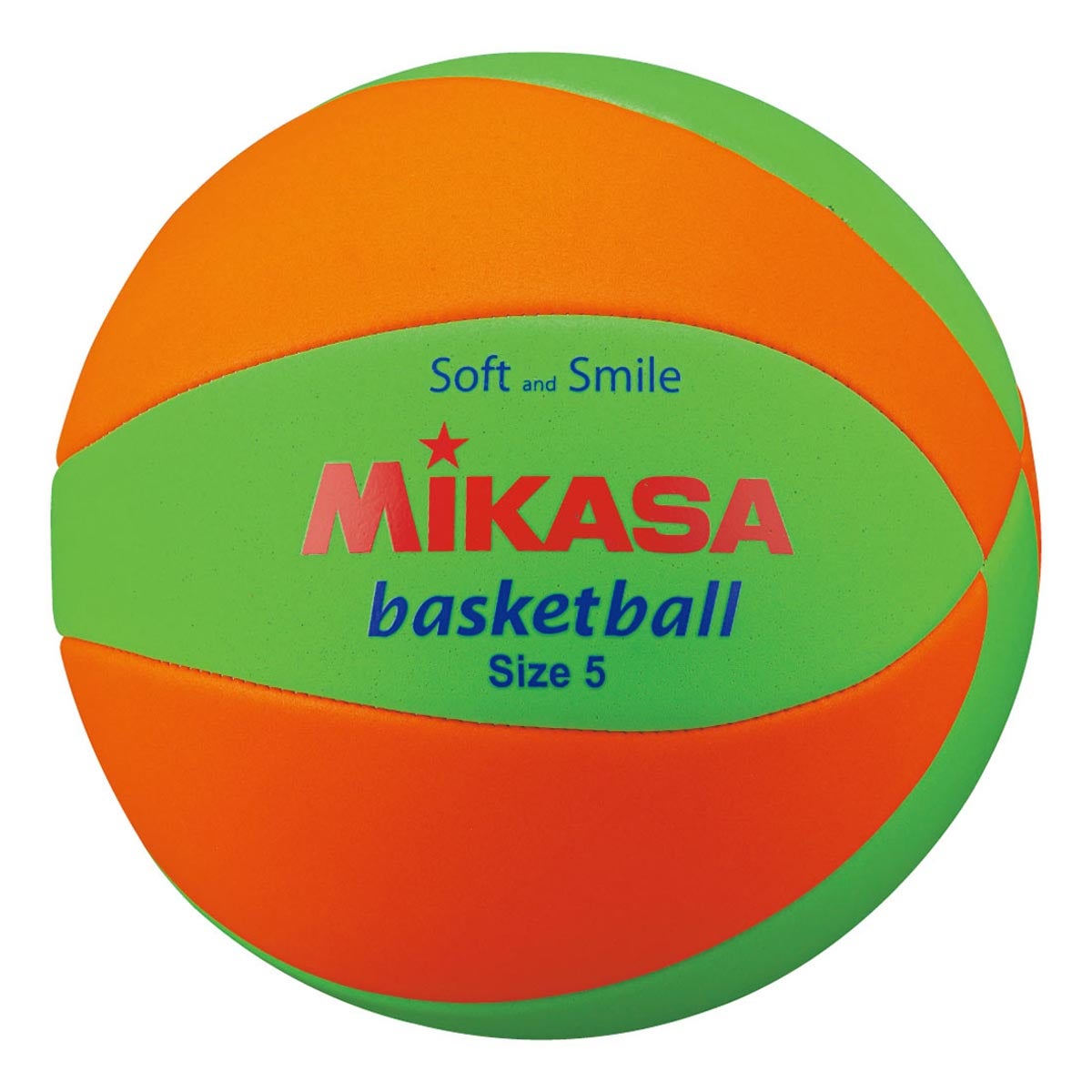 ミカサ MIKASA　スマイルバスケット5号 マシーン縫い STPEB5-LGO オレンジ×グリーン