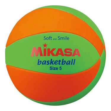 ミカサ MIKASA　スマイルバスケット5号 マシーン縫い STPEB5-LGO オレンジ×グリーン