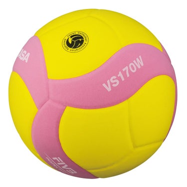 ミカサ MIKASA FIVB 公認スマイルバレー 5号 VS170W-Y-P イエロー×ピンク バレーボール ボール 商品外観