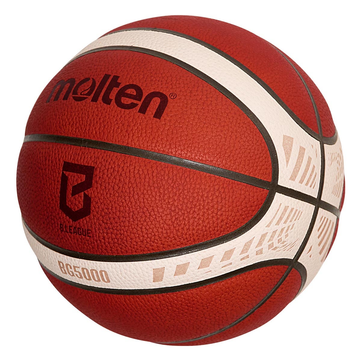 モルテン molten BG5000 Bリーグ公式試合球 B7G5000BL2 オレンジ×アイボリー バスケットボール ボール 正面