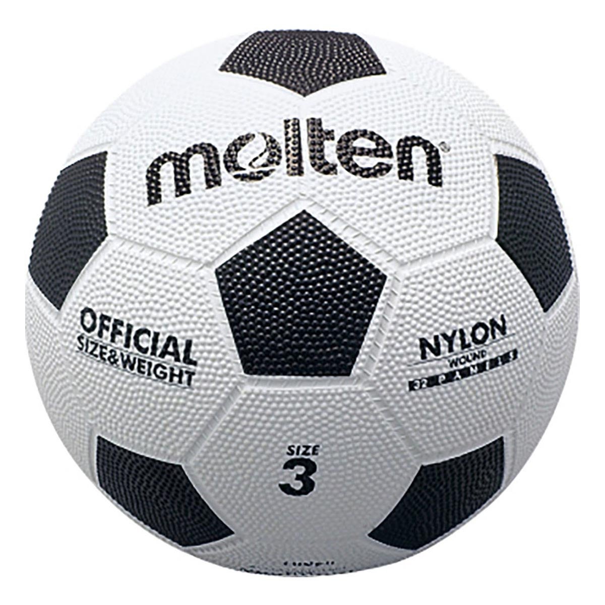 モルテン molten　亀甲ゴムサッカー 3号球 F3W 白×黒　 白×黒