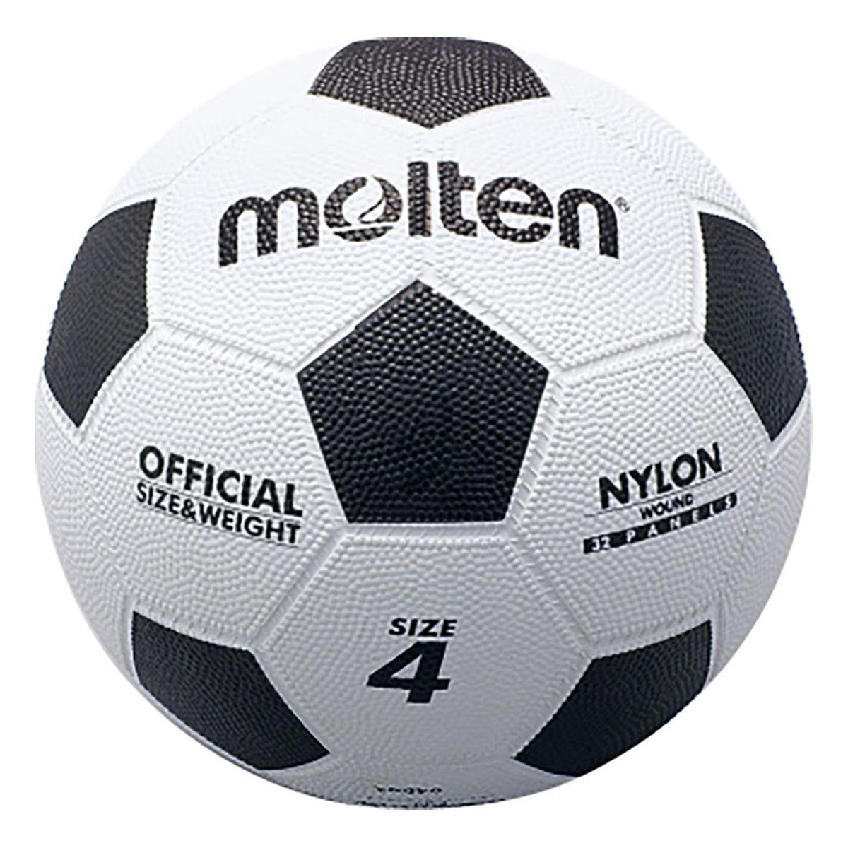 モルテン molten　亀甲ゴムサッカー 4号球 F4W 白×黒　 白×黒