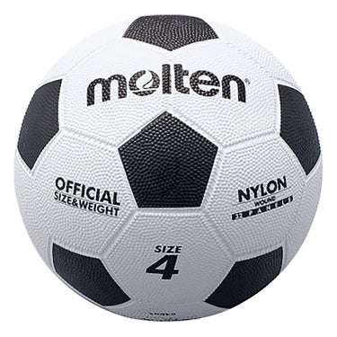 モルテン molten　亀甲ゴムサッカー 4号球 F4W 白×黒　 白×黒