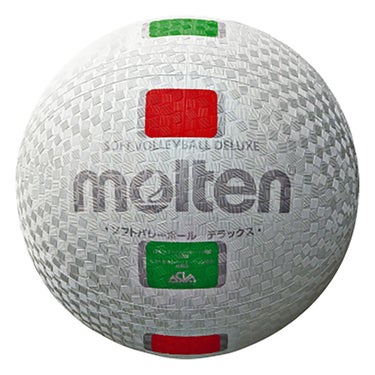 モルテン molten　ソフトバレーボールデラックス S3Y1500-WX 白×赤×緑　 白×赤×緑