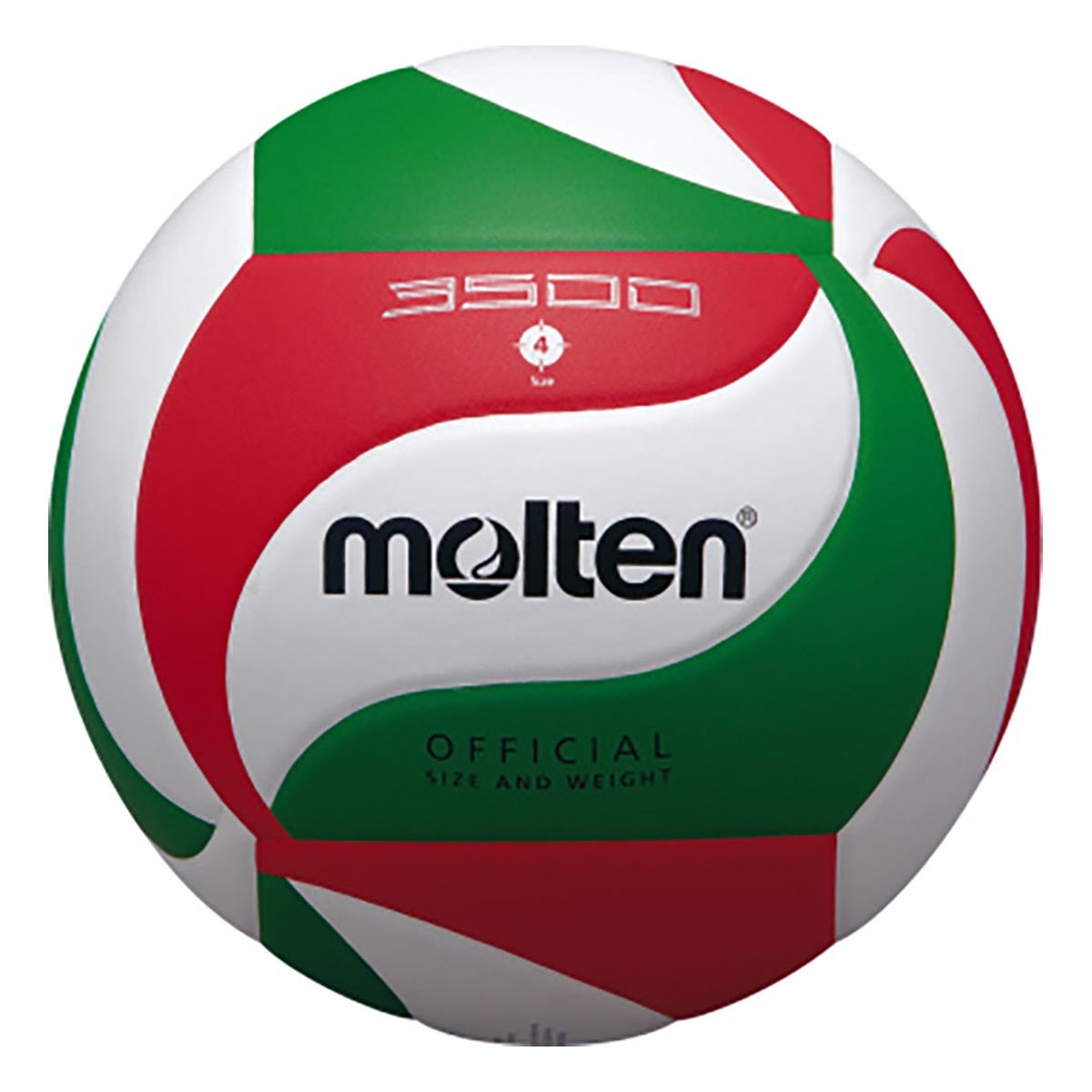 モルテン molten　バレーボール3500 4号球 V4M3500 白×赤×緑　 白×赤×緑