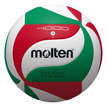モルテン molten　バレーボール4000 4号球 V4M4000 白×赤×緑　 白×赤×緑
