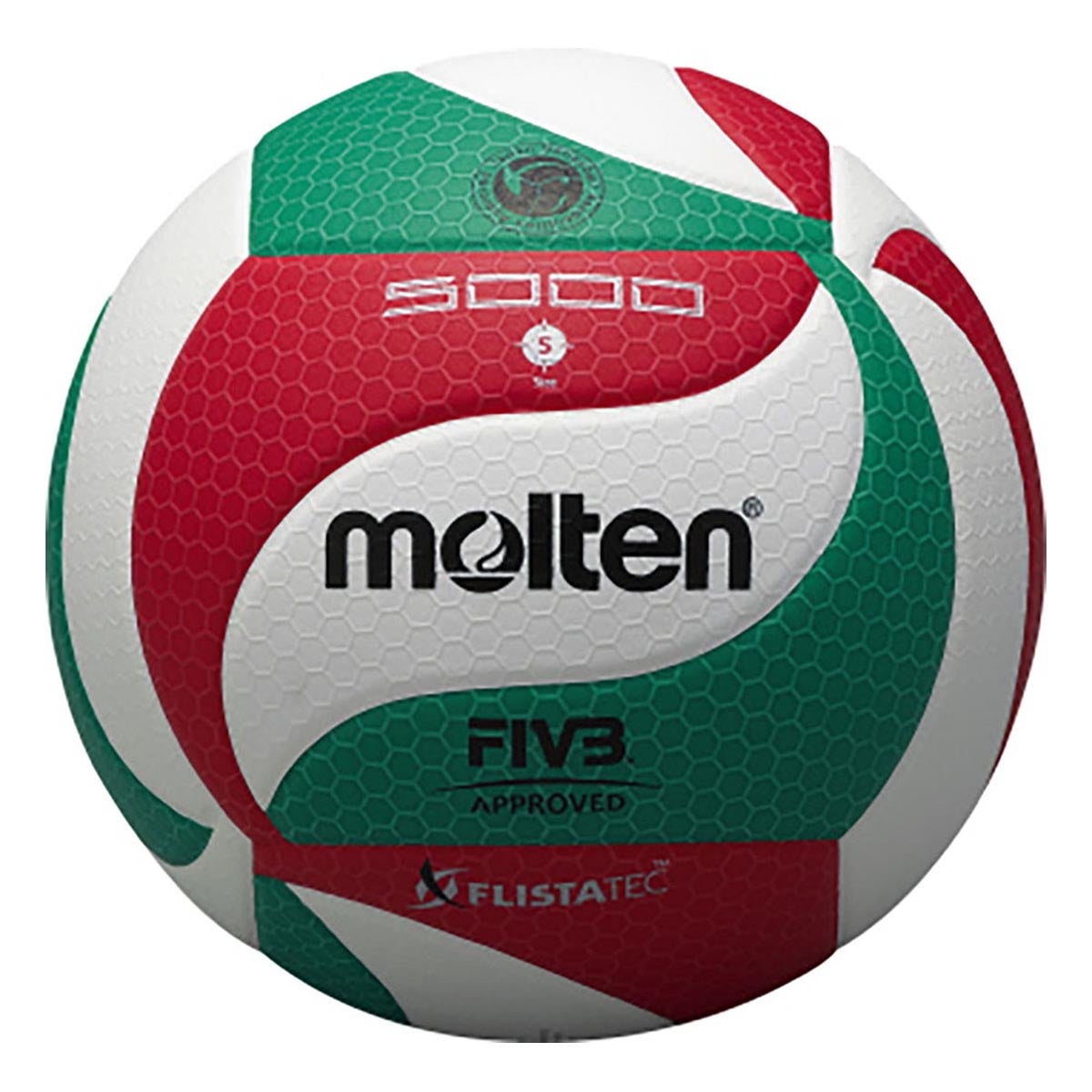 モルテン molten　フリスタテック バレーボール5000 5号球 V5M5000 白×赤×緑 白×赤×緑